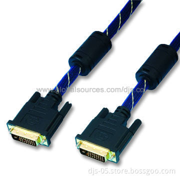 DVI Cable Assemblies with PVC Jacket, Available in Various Colors and Lengths